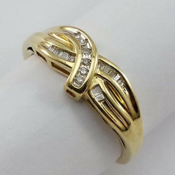 promo codes Exquisite 10K Karat Solid Yellow Gold Ladies Ring with